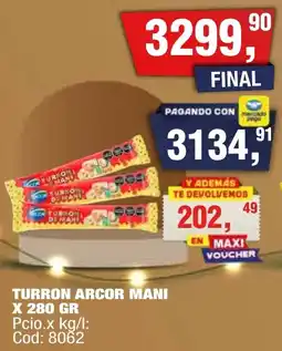 Maxiconsumo Arcor turron mani oferta