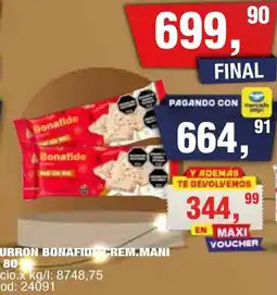 Maxiconsumo Bonafide turron crem.mani oferta