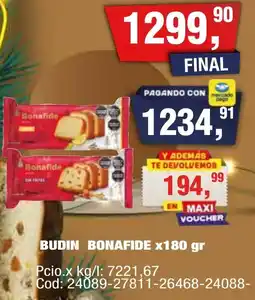 Maxiconsumo Bonafide budin oferta