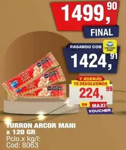 Maxiconsumo Arcor turron mani oferta