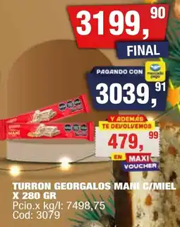 Maxiconsumo Turron georgalos mani c/miel oferta