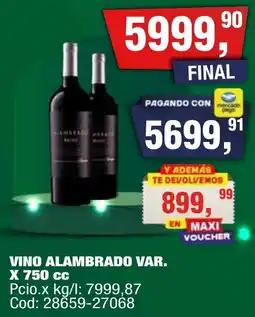 Maxiconsumo Alambrado var. vino oferta