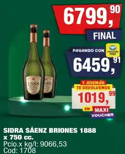 Maxiconsumo 1888 sidra sáenz briones oferta