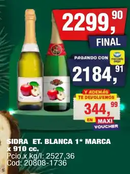 Maxiconsumo Sidra et. blanca 1 marca oferta