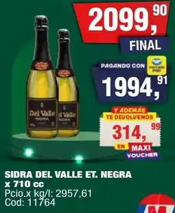 Maxiconsumo Sidra del valle et. negra oferta