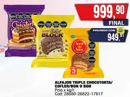 Maxiconsumo Alfajor triple chocotorta/ cofler/bon o bon oferta