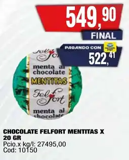 Maxiconsumo Chocolate felfort mentitas oferta