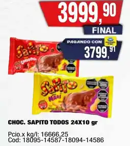 Maxiconsumo Sapito choc. todos oferta