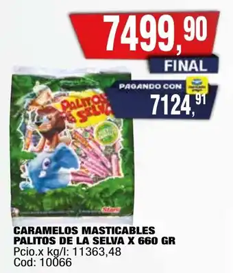 Maxiconsumo Caramelos masticables palitos de la selva oferta