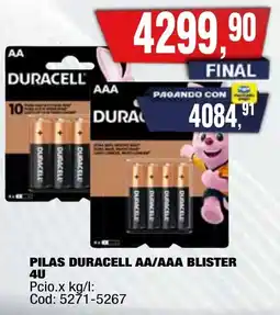 Maxiconsumo Pilas duracell aa/aaa blister oferta
