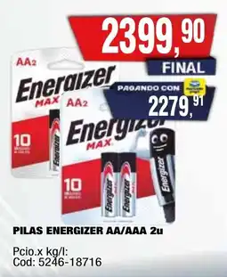 Maxiconsumo Energizer pilas aa/aaa oferta