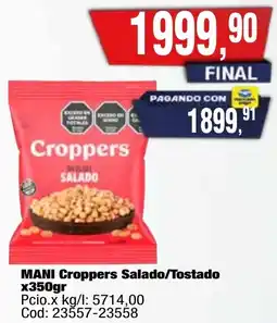 Maxiconsumo Mani croppers salado/tostado oferta