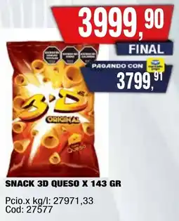 Maxiconsumo 3d queso snack oferta