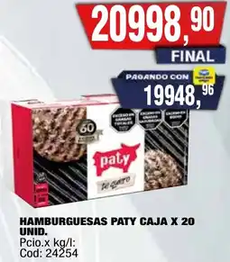Maxiconsumo Paty hamburguesas caja oferta