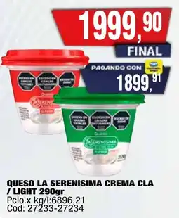 Maxiconsumo La serenisima queso rema cla / light oferta