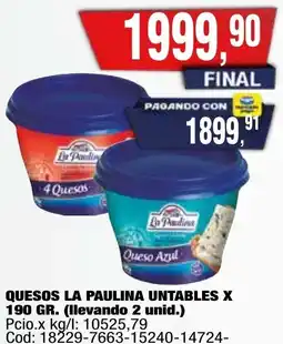 Maxiconsumo La paulina quesos untables oferta