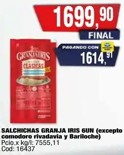 Maxiconsumo Salchichas granja iris gun oferta