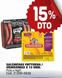 Maxiconsumo Paty salchichas viena / vienissimas oferta