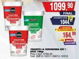 Maxiconsumo La serenisima yogurth ent / desc oferta