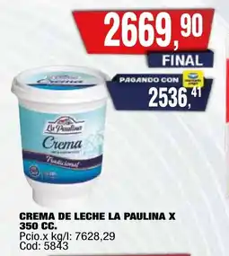 Maxiconsumo La paulina crema de leche oferta