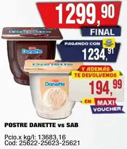 Maxiconsumo Danette postre vs sab oferta