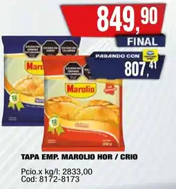 Maxiconsumo Marolio tapa emp. hor / crio oferta