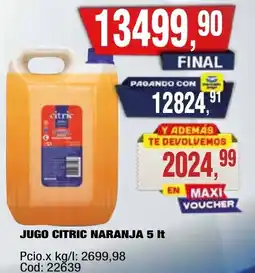 Maxiconsumo Citric jugo naranja oferta