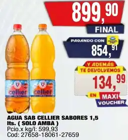 Maxiconsumo Cellier agua sab sabores oferta