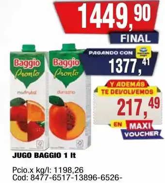 Maxiconsumo Baggio jugo oferta