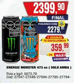 Maxiconsumo Monster energiz oferta