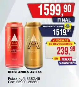 Maxiconsumo Andes cerv. oferta