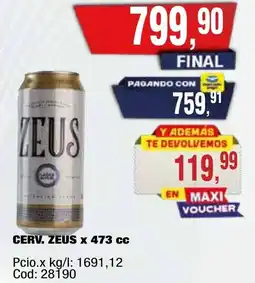 Maxiconsumo Zeus cerv. oferta