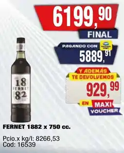Maxiconsumo 1882 fernet oferta