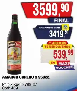 Maxiconsumo Obrero amargo oferta