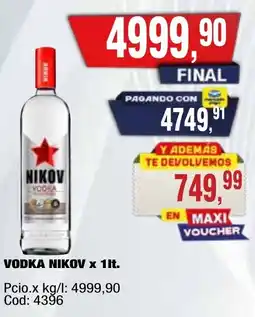 Maxiconsumo Nikov vodka oferta