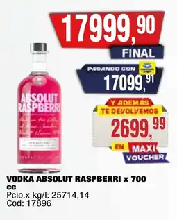 Maxiconsumo Absolut raspberri vodka oferta