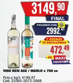 Maxiconsumo New age / marlo vino oferta