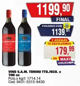 Maxiconsumo S.a.m. torino vino tto./bco. oferta