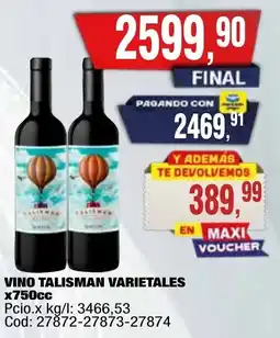 Maxiconsumo Talisman vino varietales oferta