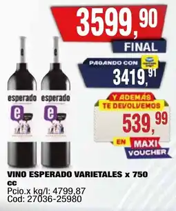 Maxiconsumo Esperado vino varietales oferta