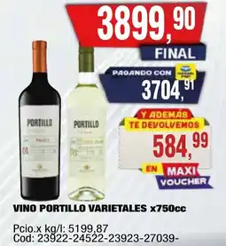 Maxiconsumo Portillo vino varietales oferta