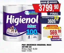 Maxiconsumo Higienol max pap. higienico oferta