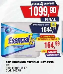 Maxiconsumo Esencial pap. higienico nat oferta