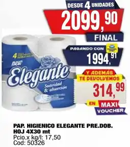 Maxiconsumo Elegante pap. higienico pre.dob. hoj oferta