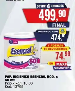 Maxiconsumo Esencial pap. higienico bco. oferta