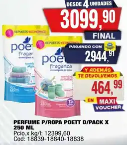 Maxiconsumo Perfume p/ropa poett d/pack oferta