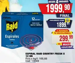 Maxiconsumo Raid espiral country fresh oferta