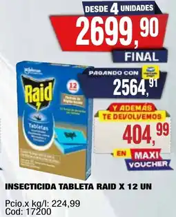 Maxiconsumo Raid insecticida tableta oferta