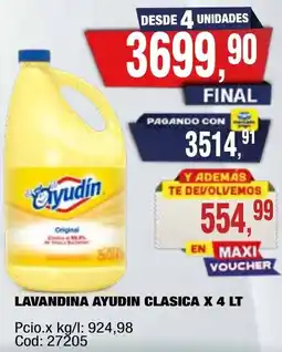 Maxiconsumo Ayudín lavandina clasica oferta