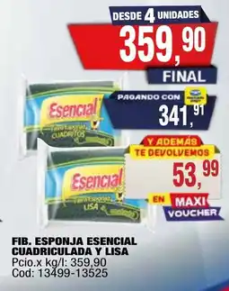 Maxiconsumo Esponja fib. esencial cuadriculada y lisa oferta